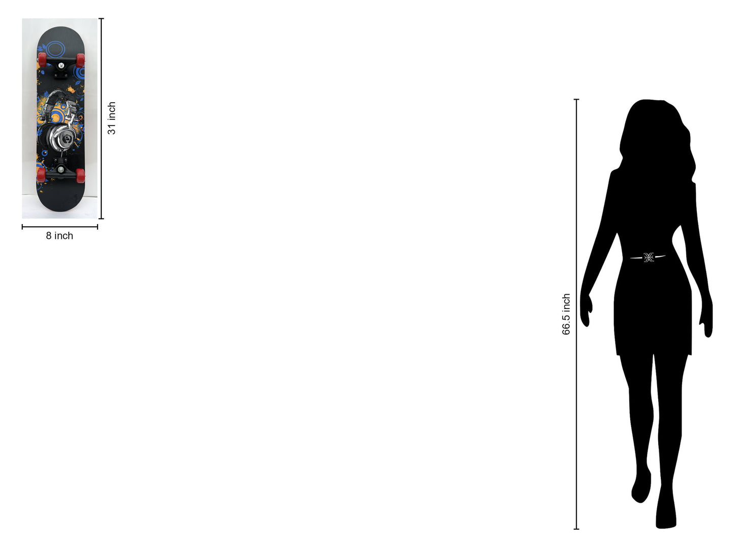 Skateboard - Head Phones - Black