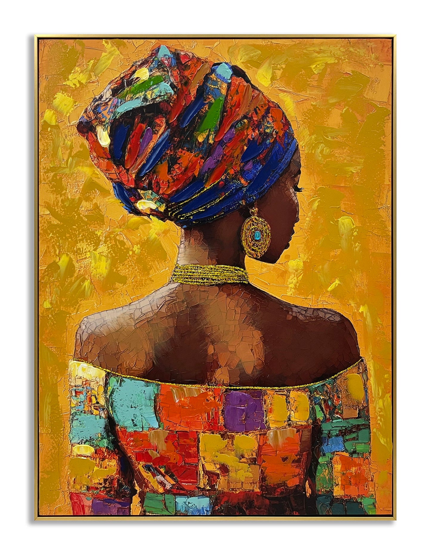 Radiant Mosaic Silhouette - 40" x 30" Framed Wall Art