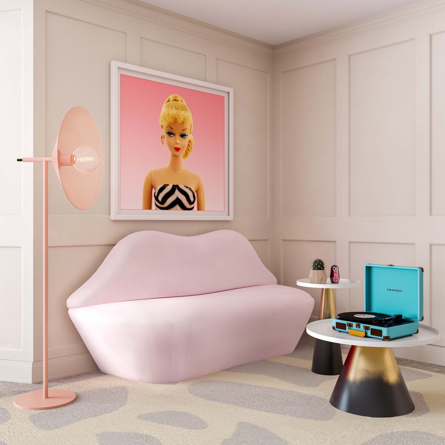 Lips - Velvet Settee