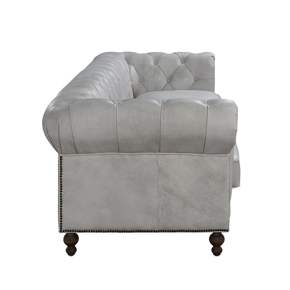 Ofer - Sofa - Vintage White Top Grain Leather
