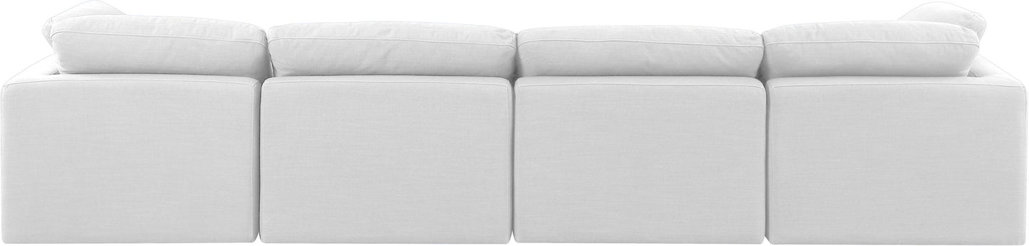 Indulge - Linen 4 Piece Modular Sofa - White
