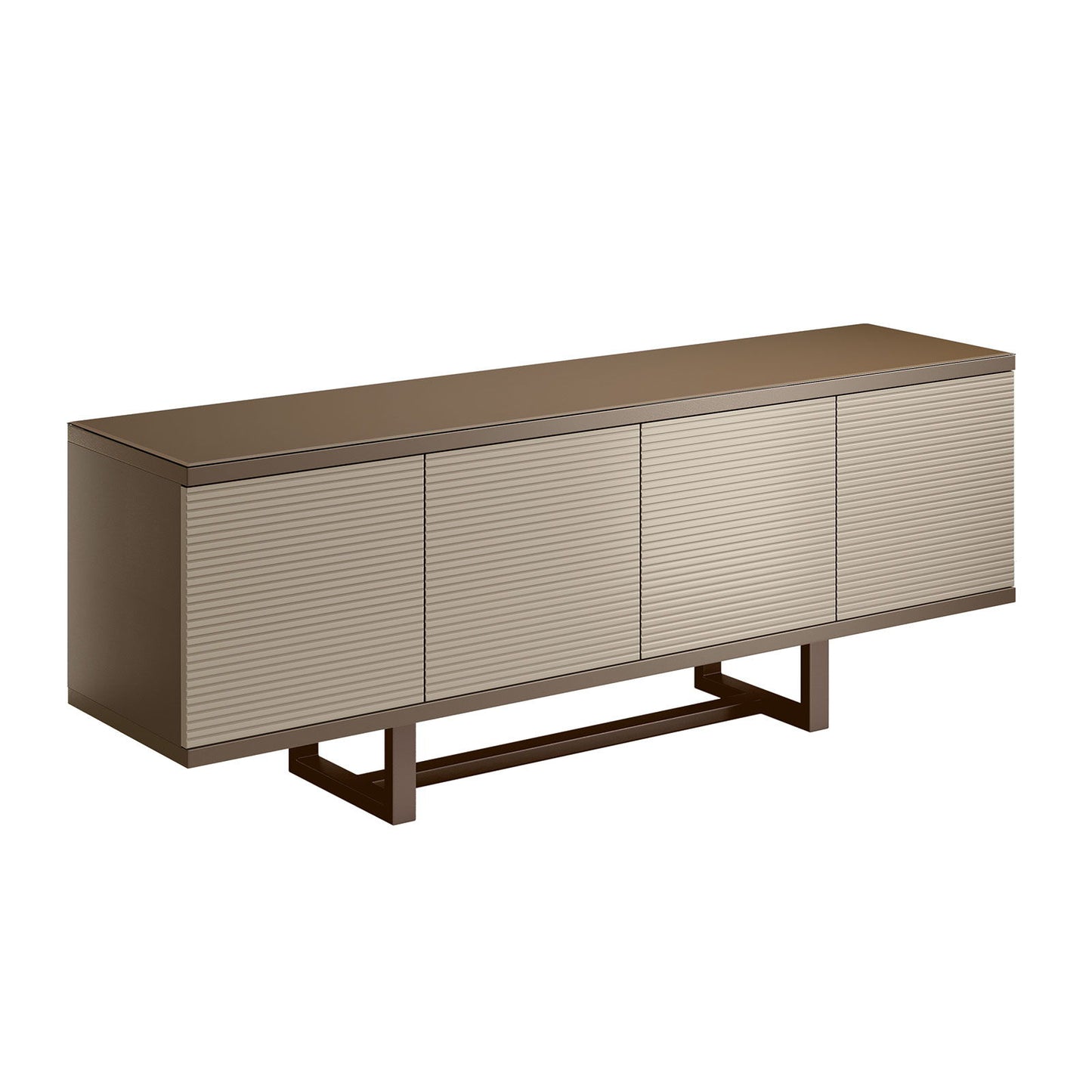 Linea - 4 Door Buffet - Light Beige / Brown