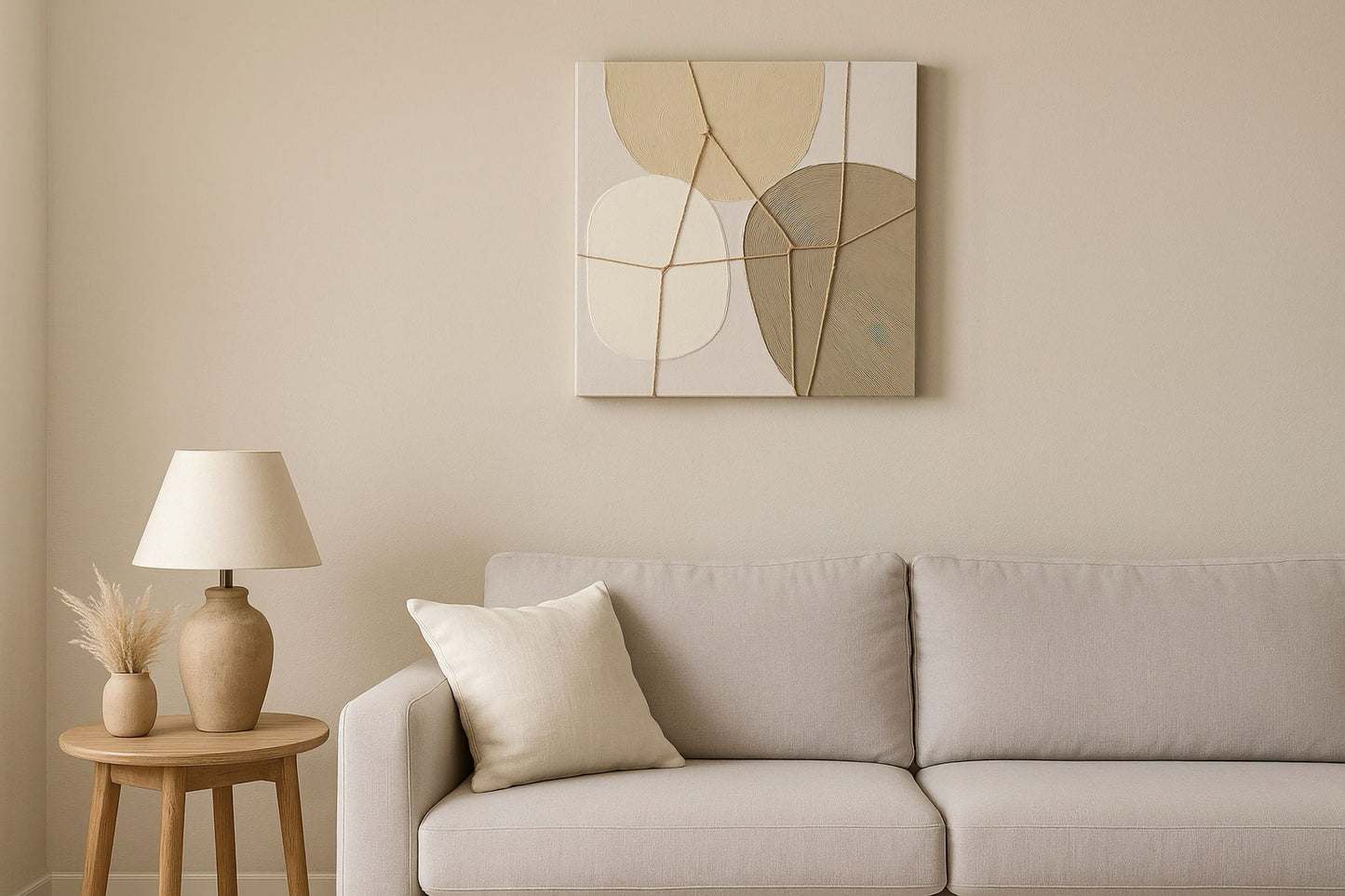 Roped Pebble Harmony - 39" x 39" Framed Wall Art