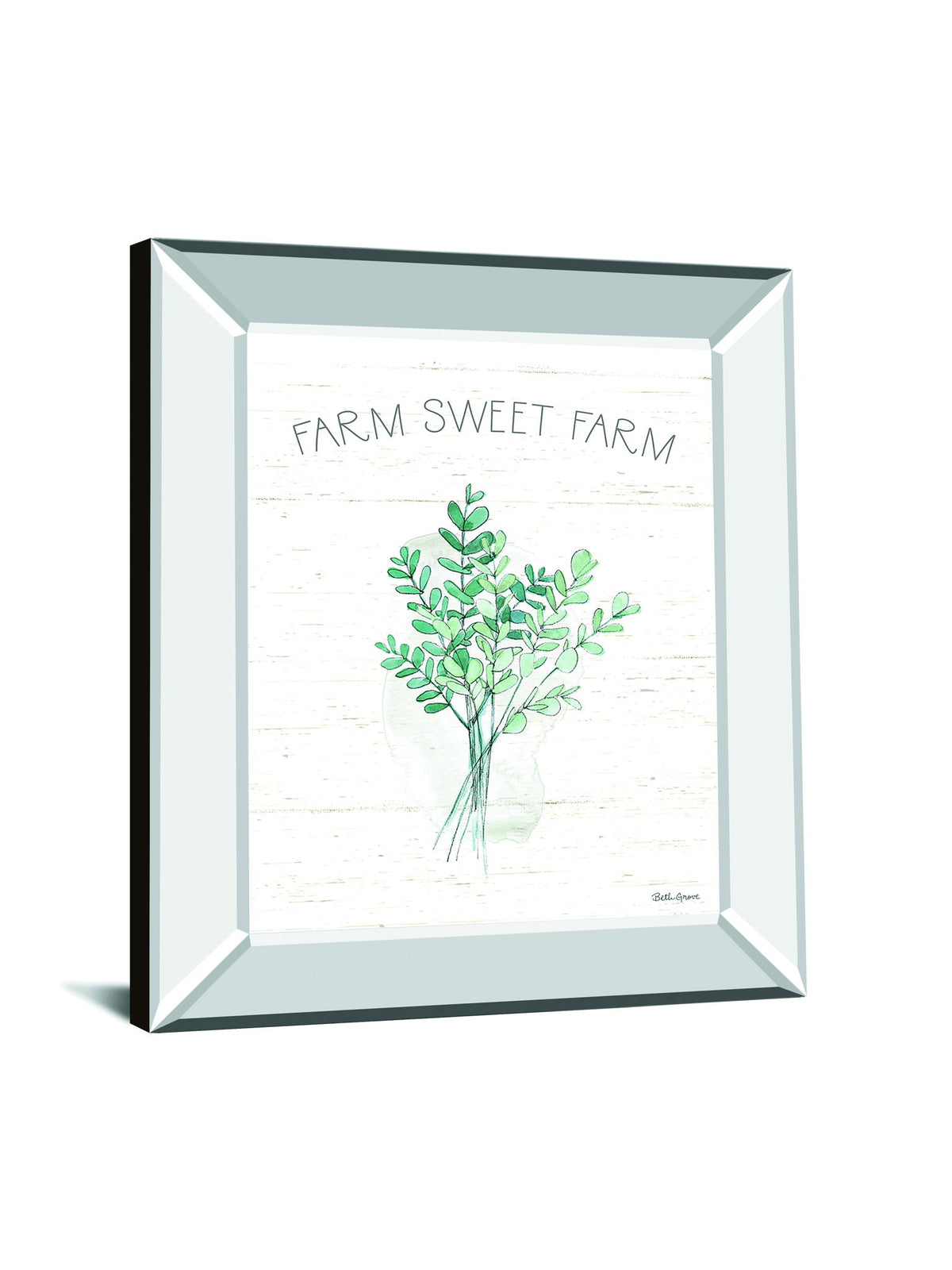 Farmhouse Cotton V By Beth Grove - Mirror Framed Print Wall Art - White