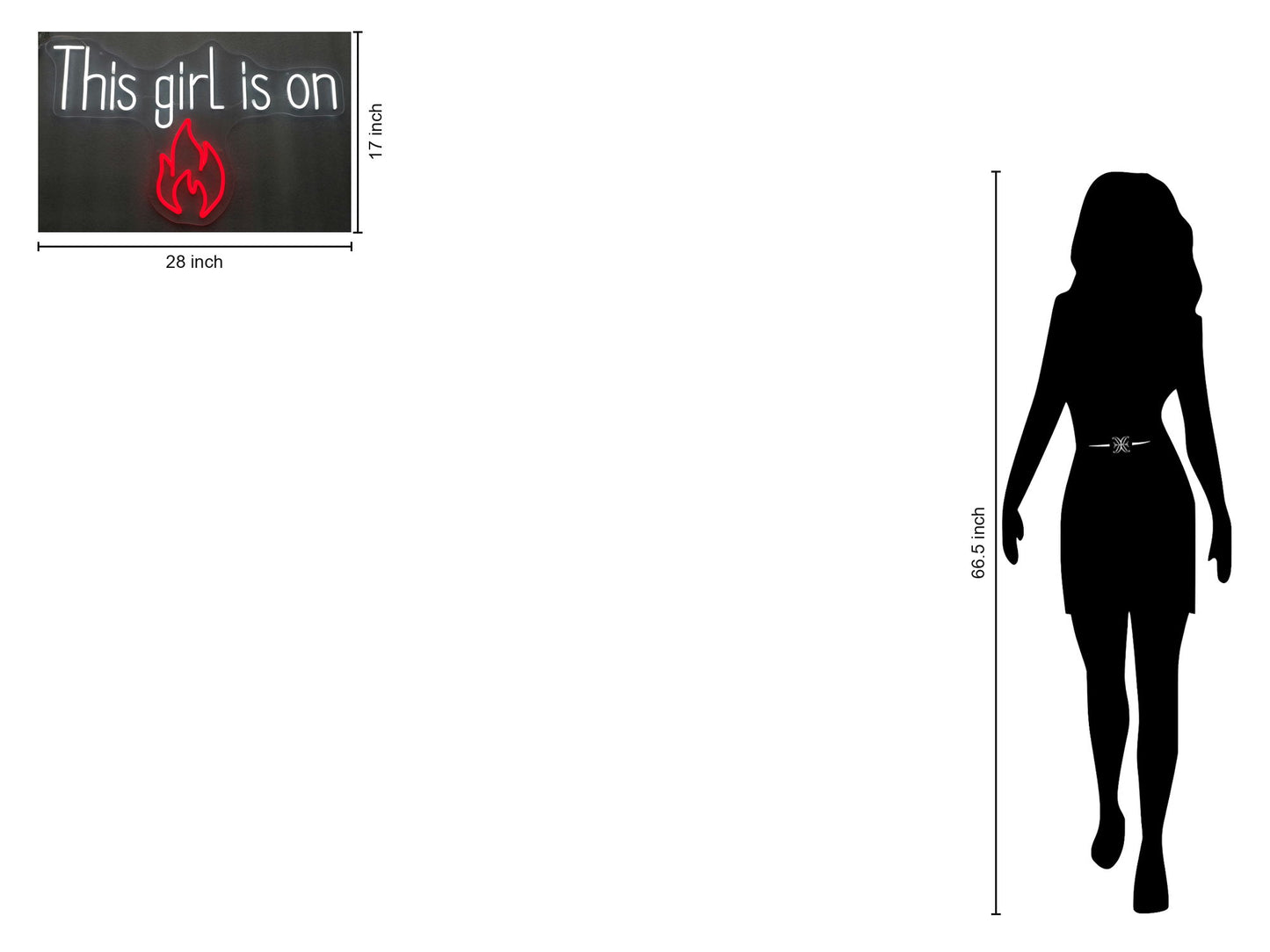 Neon This Girl Is On Fire - White