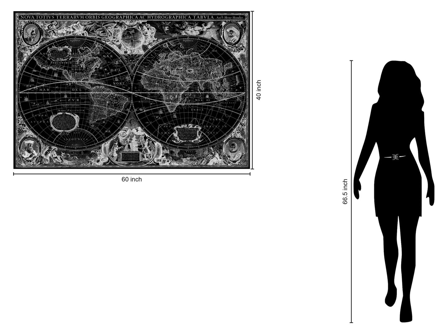 Temp Glass With Foil - World Map - Dark Gray