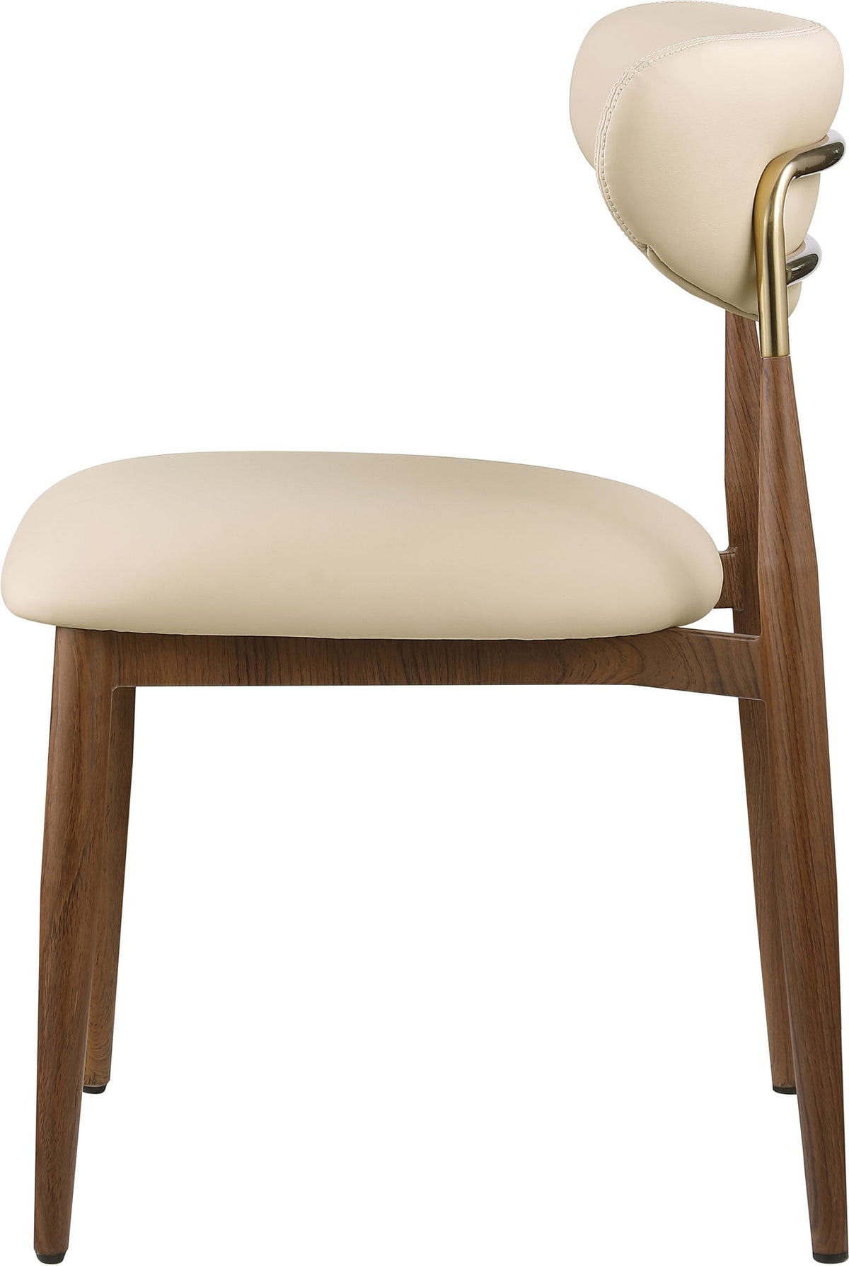 Ronda - Vegan Leather Upholstered Dining Side Chair - Walnut Legs