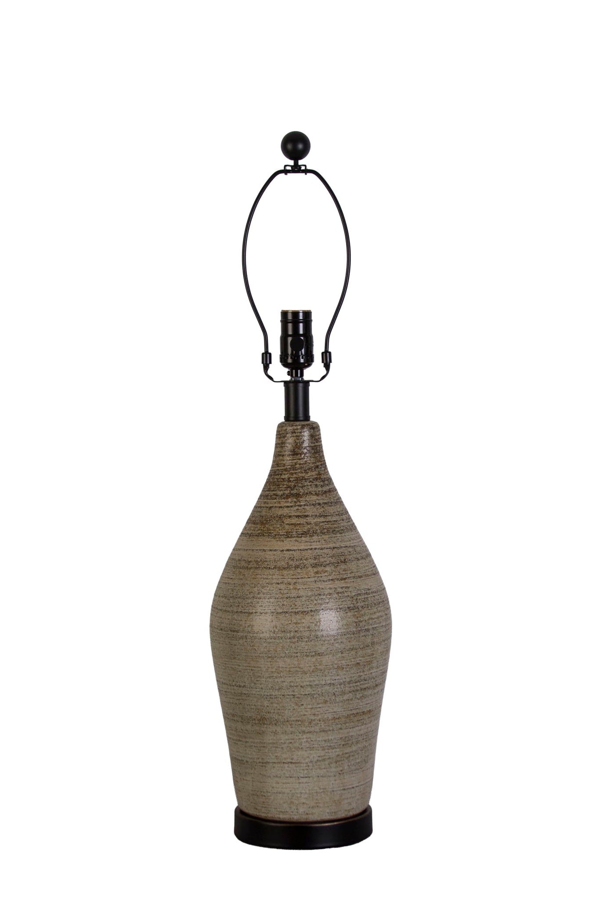 "Serene Stone" Ceramic Table Lamp (Set of 2) - Natural Finishes/Matte Black