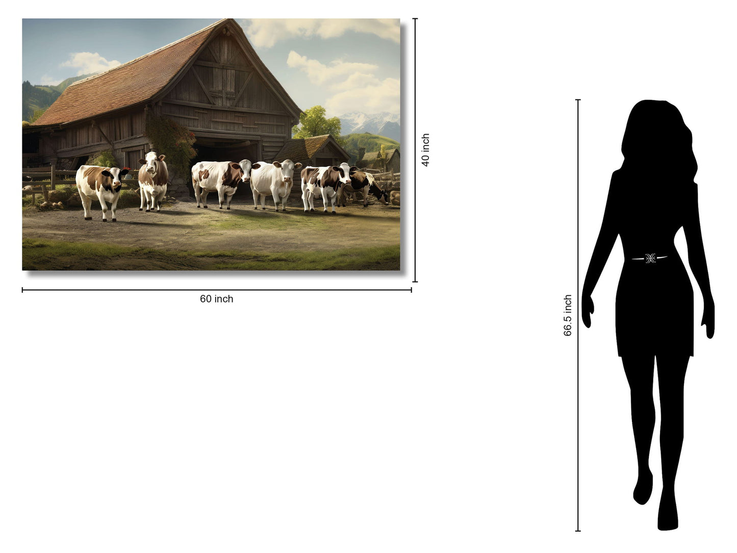 Morning Herd Gathering - 40" x 60" Framed Wall Art