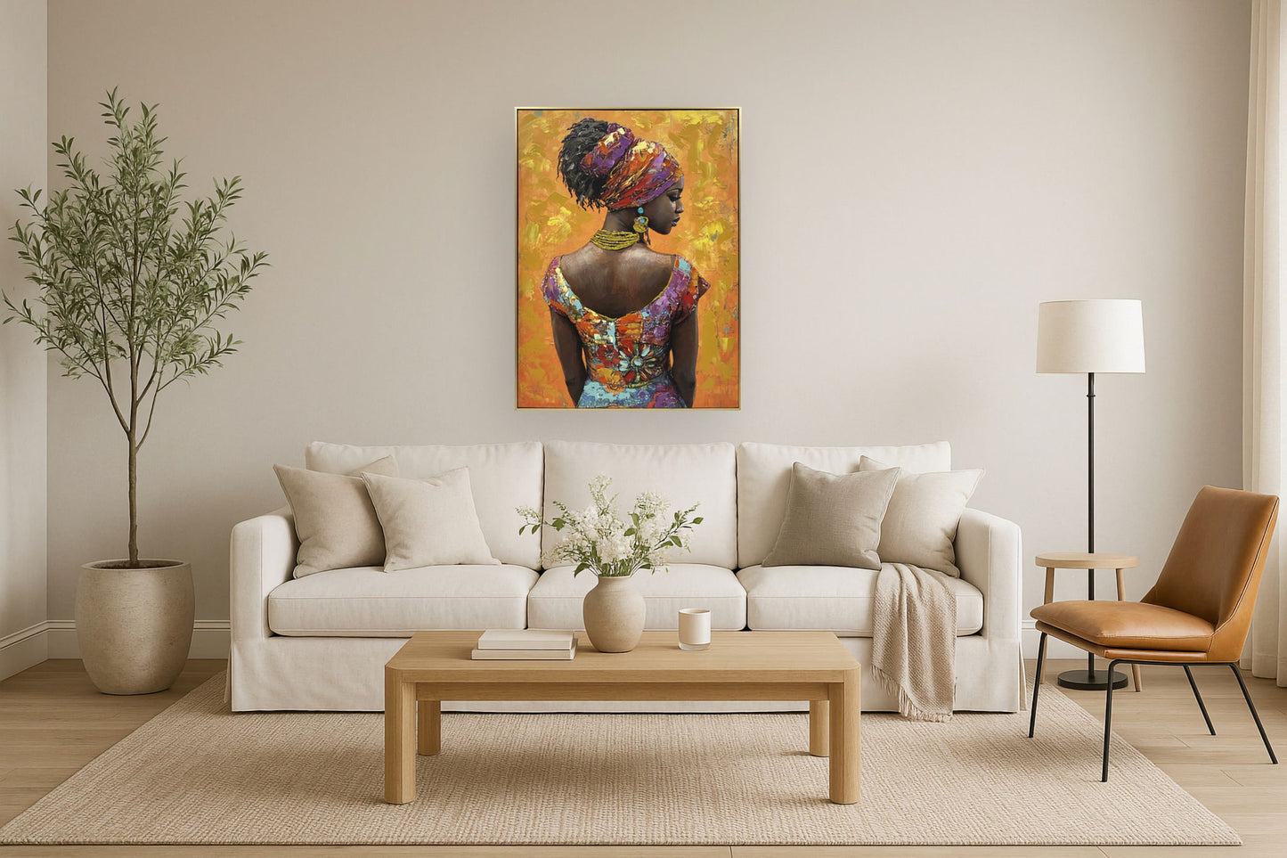 Sunlit Elegance - 30" x 40" Framed Wall Art