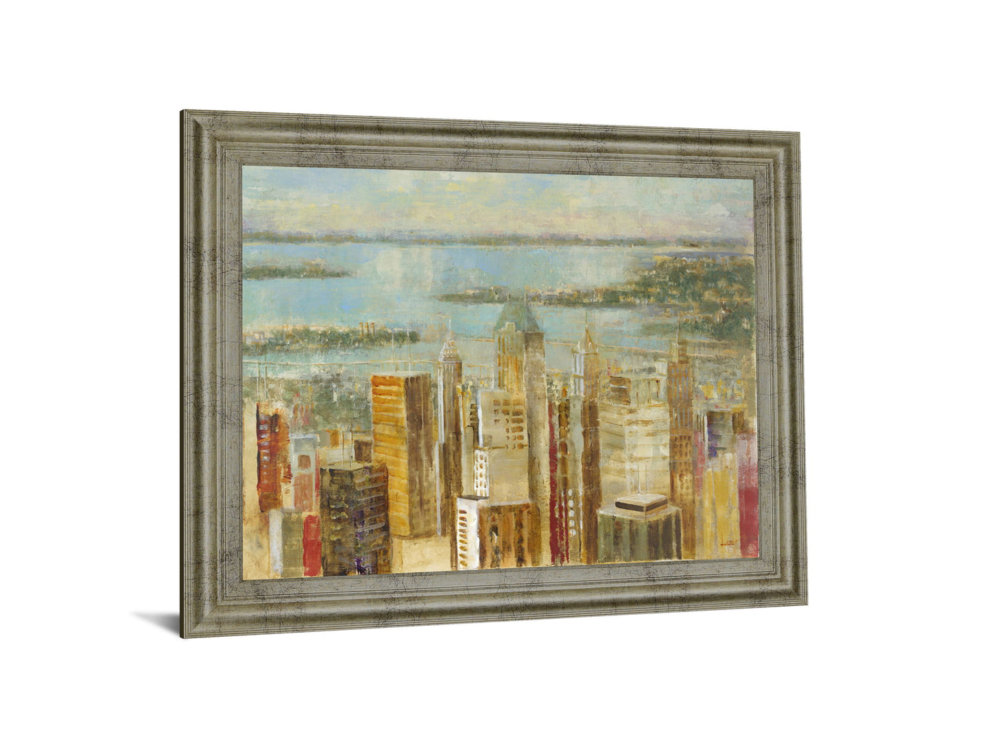 Golden Harbor Skyline - 28" x 34" Framed Wall Art