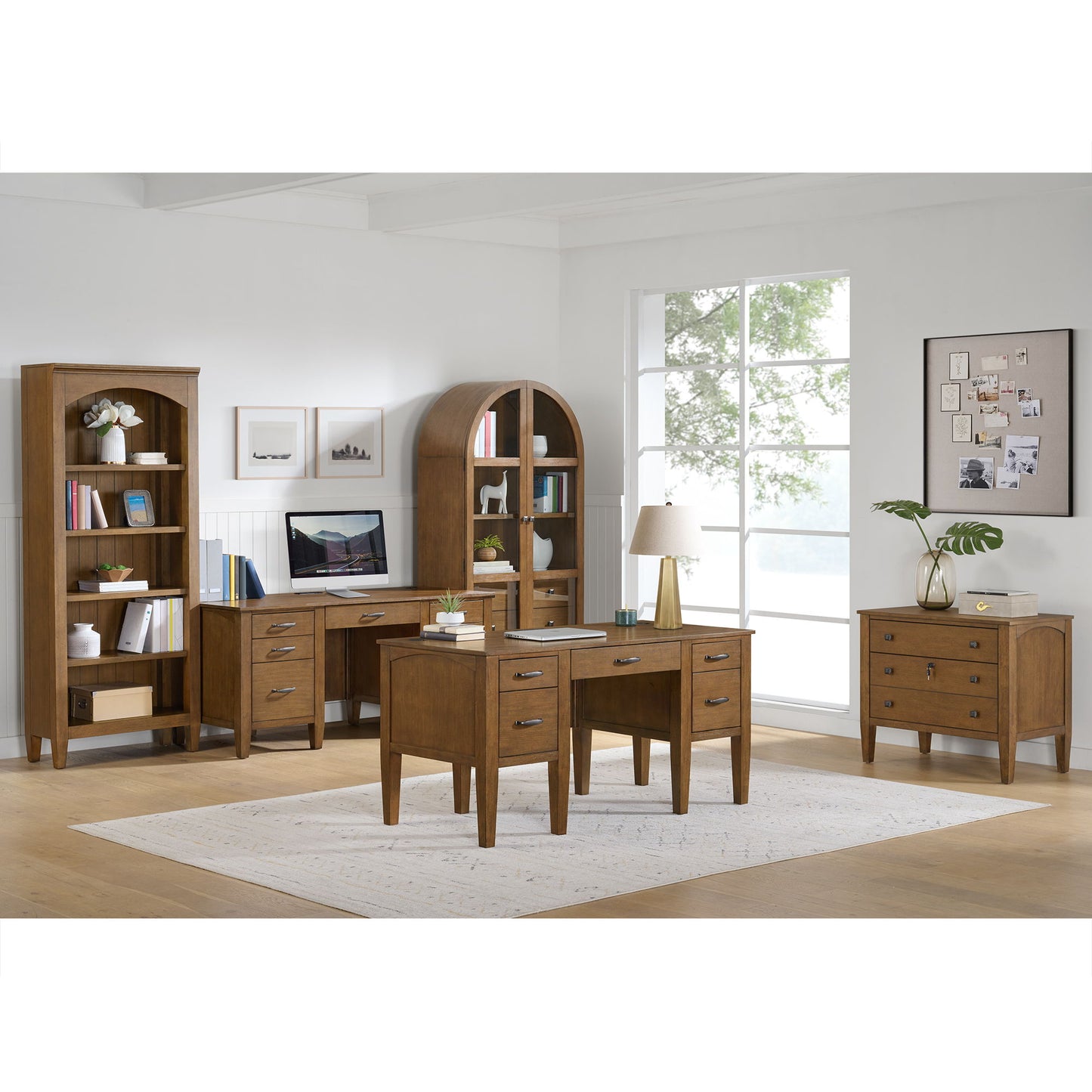 Portico - Open Bookcase - Brown Oak