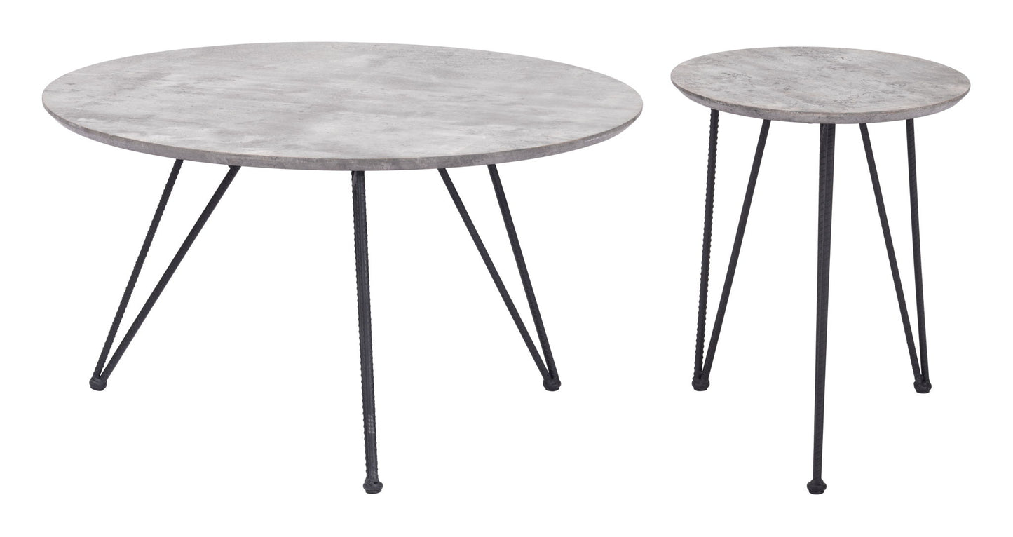 Kerris - Coffee Table Set - Gray / Black