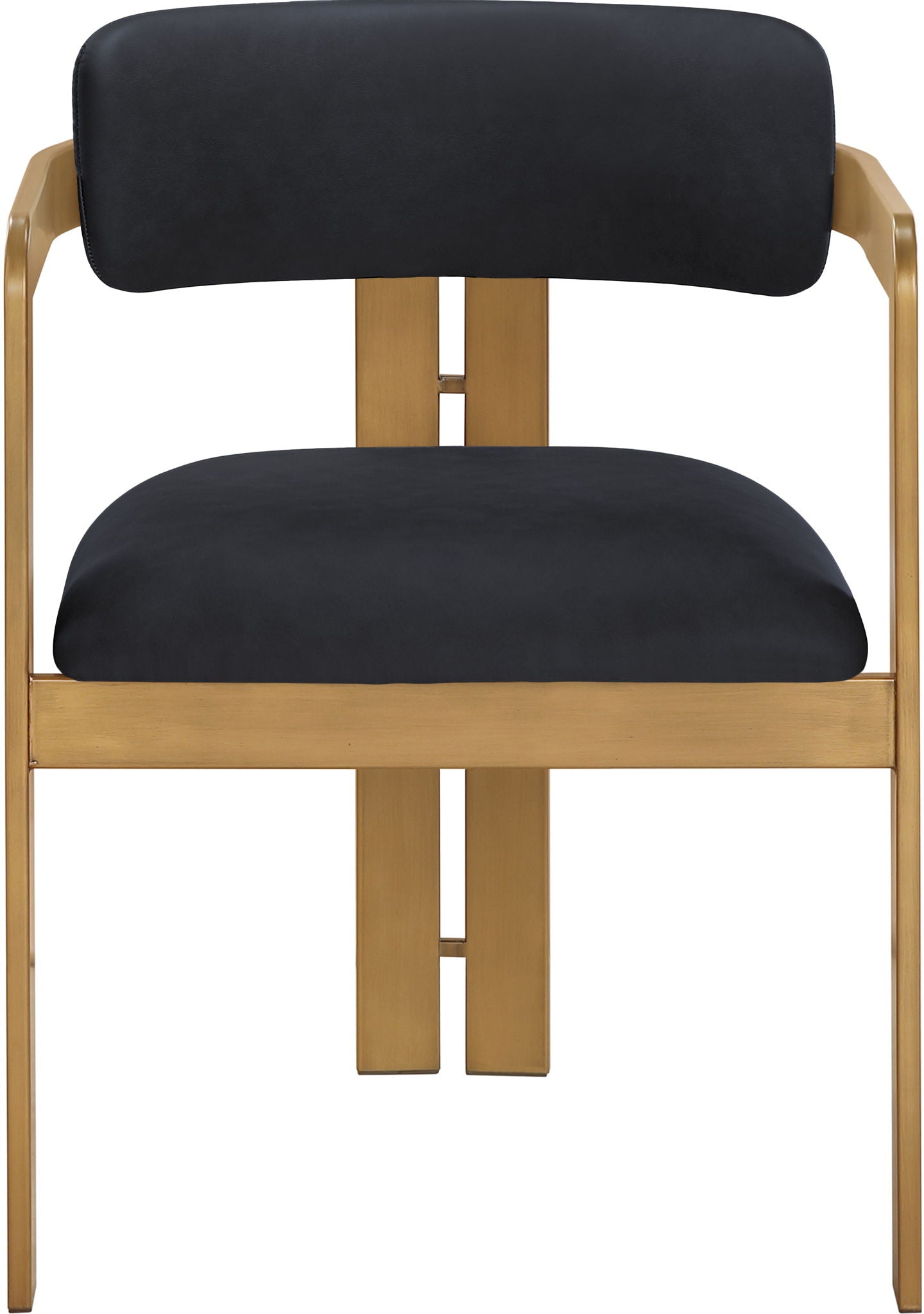 Aurum - Vegan Leather Upholstered Dining Chair With Brushed Brass Base (Set of 2)