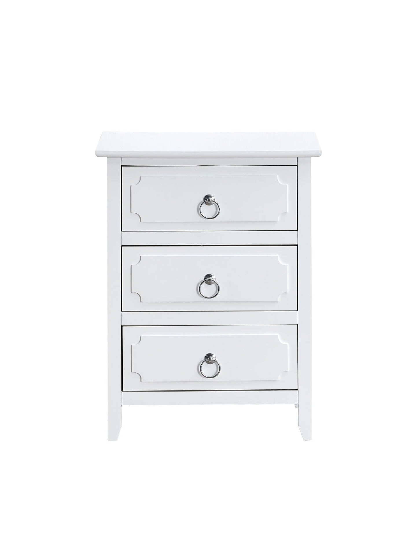 Daniel - 3 Drawer Wood Nightstand - White