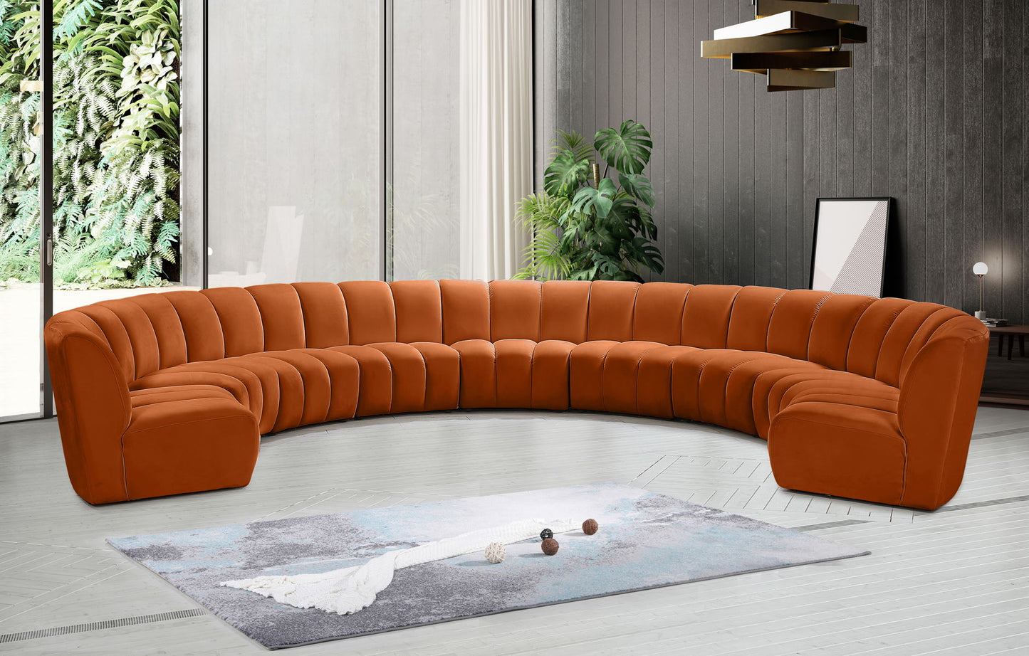 Infinity - 9 Piece Velvet Modular Sectional
