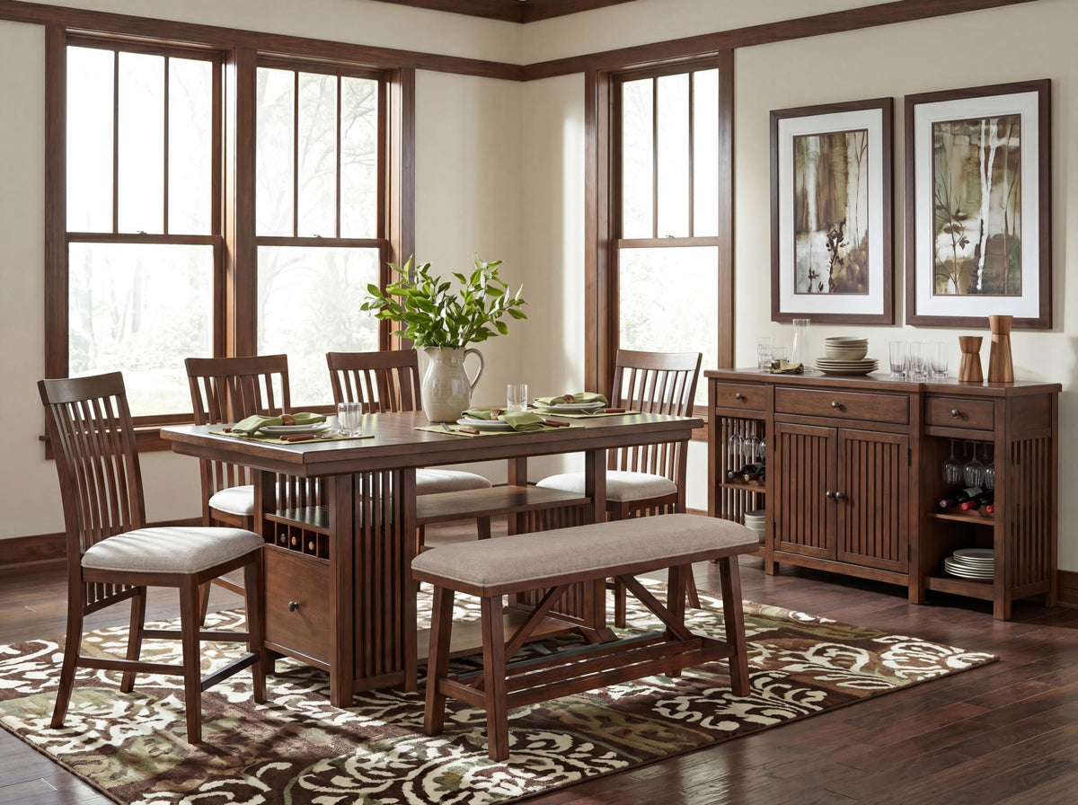 Langley - Backless Counter Height Upholstered Dining Bench - Fawn / Linen
