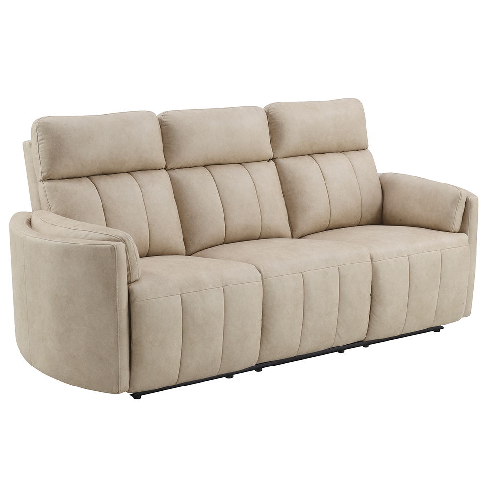 Elison - Motion Sofa - Dark Beige Polish Microfiber
