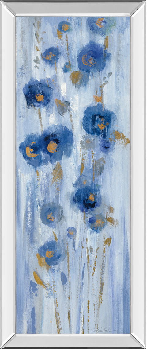 Seaside Flowers II By Silvia Vassileva - Mirrored Frame Wall Art - Blue
