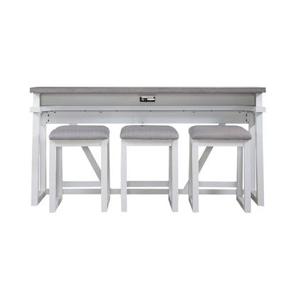 Palmetto Heights - 4 Piece Console Set (Console 3 Stools) - White