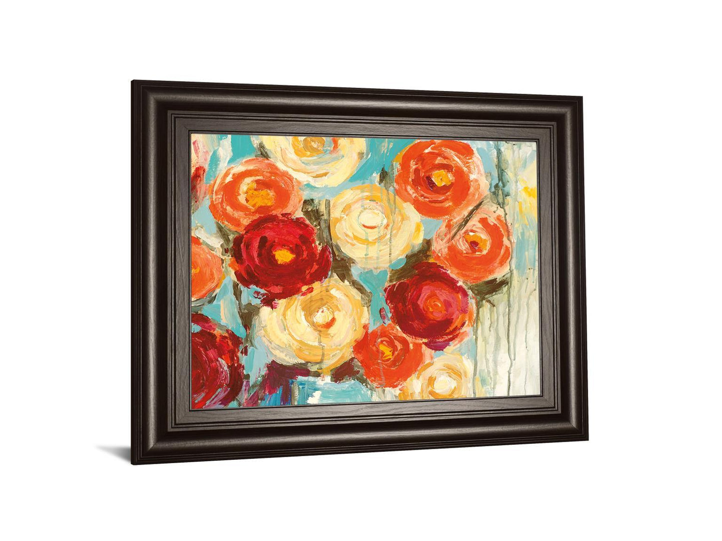 Sunlit Blooms By Pasion - Framed Print Wall Art - Red