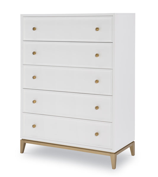Chelsea by Rachael Ray - Drawer Chest - White / Gold