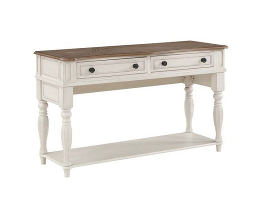 Florian - Sofa Table - Oak & Antique White Finish