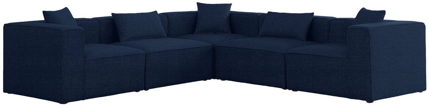 Cube - Modular Sectional 5 Piece - Navy