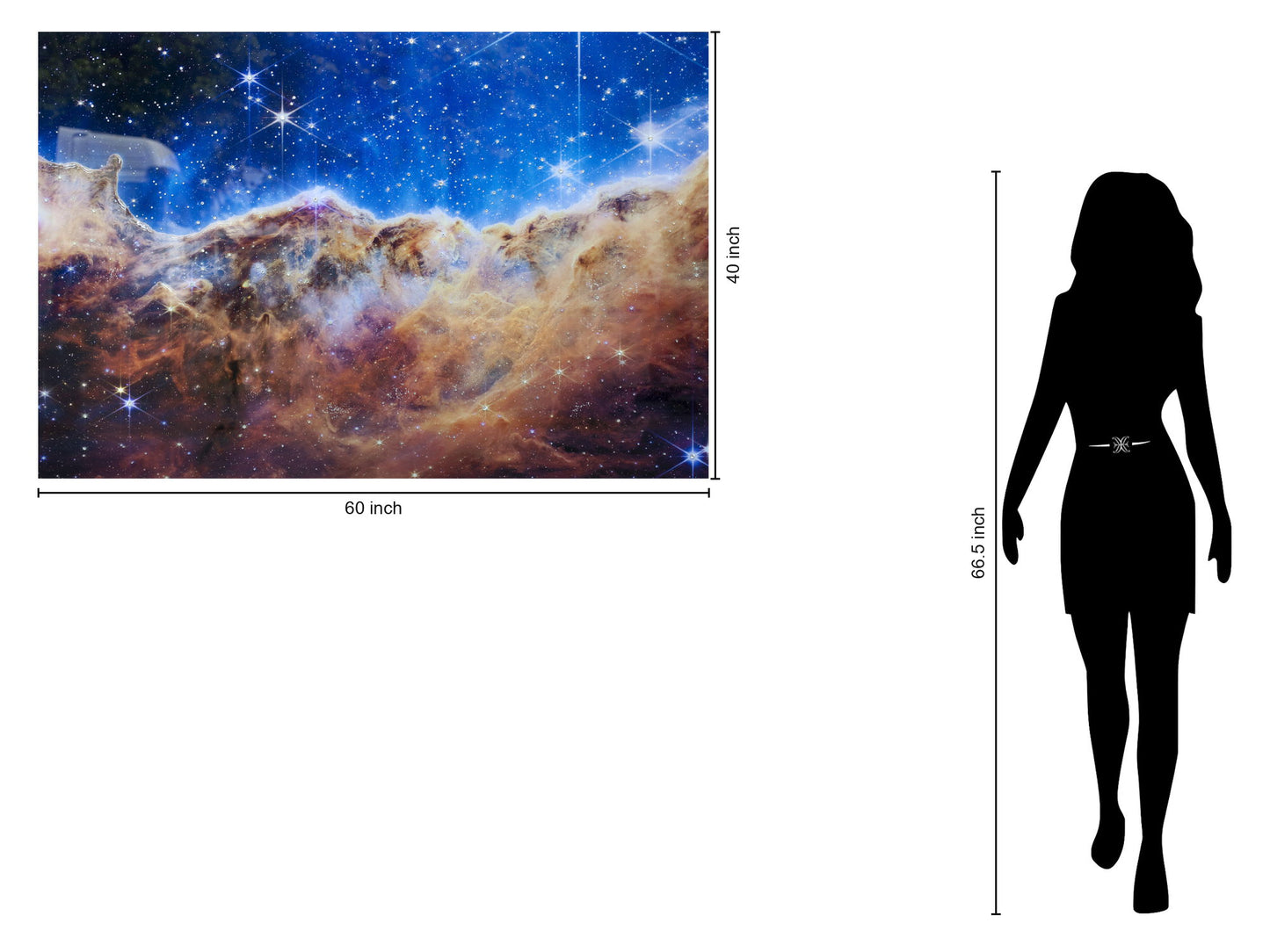 Tempered Glass With Foil & Rhinestones - James Webb Carina Nebula I - Blue