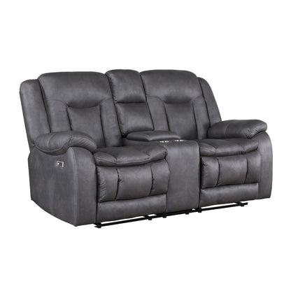 Morello - Console Loveseat With Power Footrest - Gray