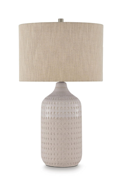 Capwich - Ceramic Table Lamp - Beige / White