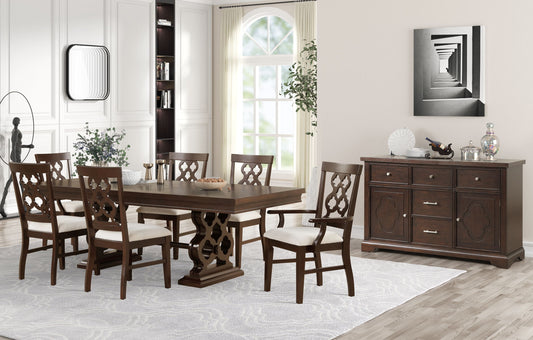 Rita - 7 Piece Dining Room Set - Dark Brown