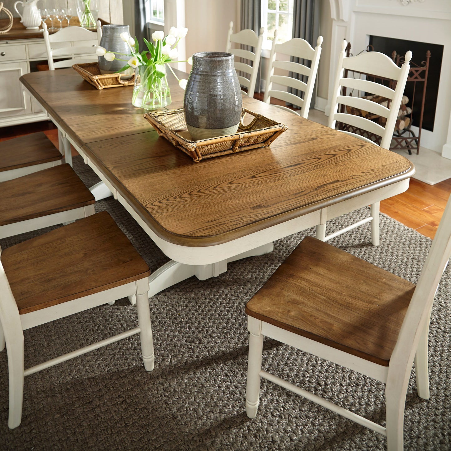 Springfield - Double Pedestal Table - White