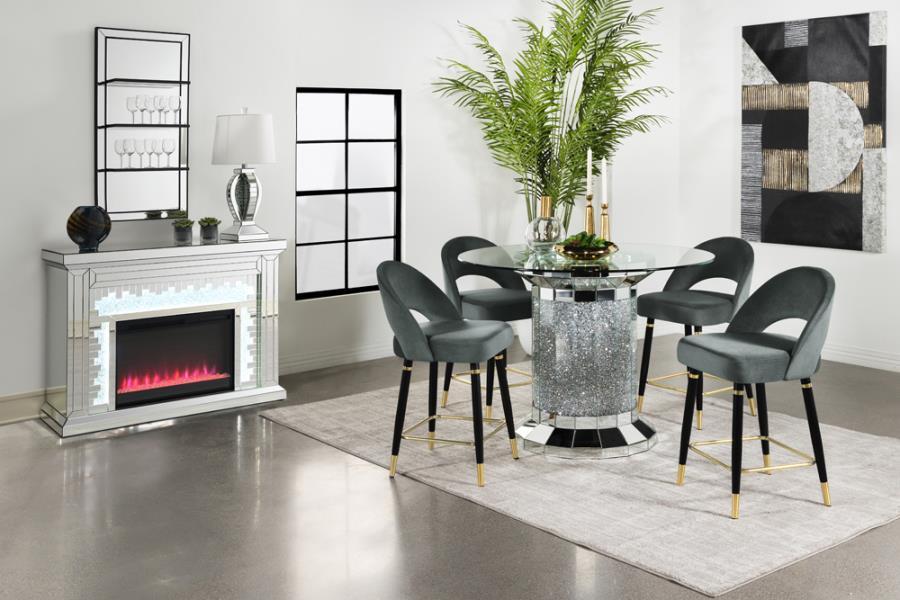 Ellie - Mirrored Counter Height Dining Table Set