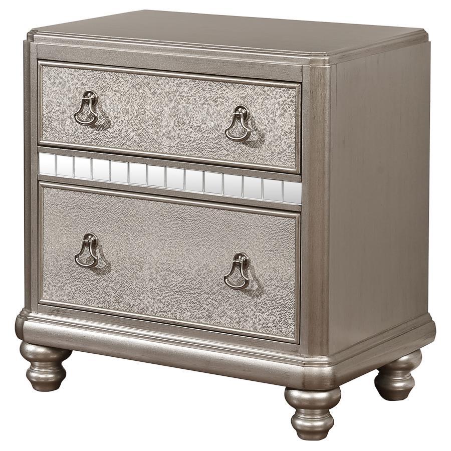 Bling - Game 2-Drawer Nightstand - Metallic Platinum