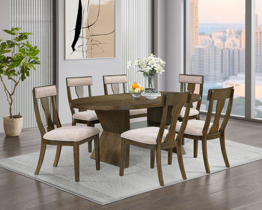 Saige - Dining 7 Piece - Dark Brown