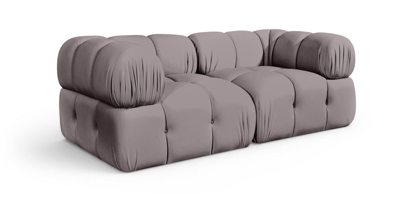 Orin - Velvet Performance Fabric Upholstered 2 Piece Modular Sofa (2 Corner Chairs)