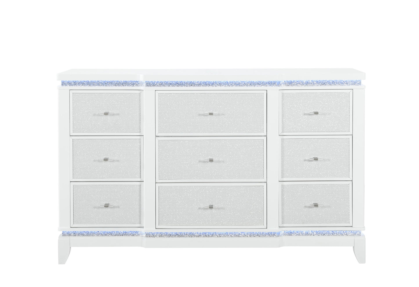 Alina - 5 Piece King Bedroom Set With LED, Cooler, Speaker And USB - White