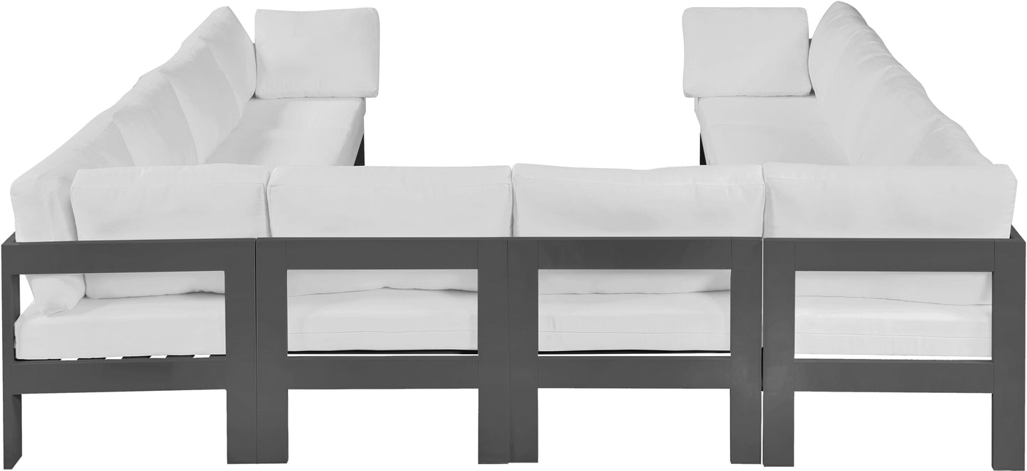 Nizuc - Outdoor Patio Modular Sectional 10 Piece - White - Fabric - Modern & Contemporary