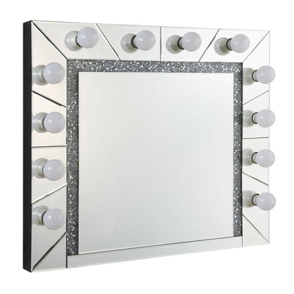 Noralie - 28" Accent Mirror - Mirrored & Faux Diamonds