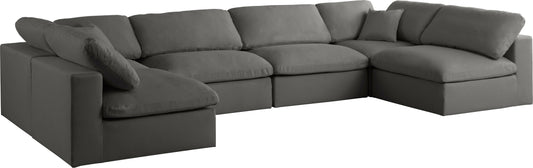 Plush - Velvet Standart Comfort Modular Sectional 6 Piece - Grey