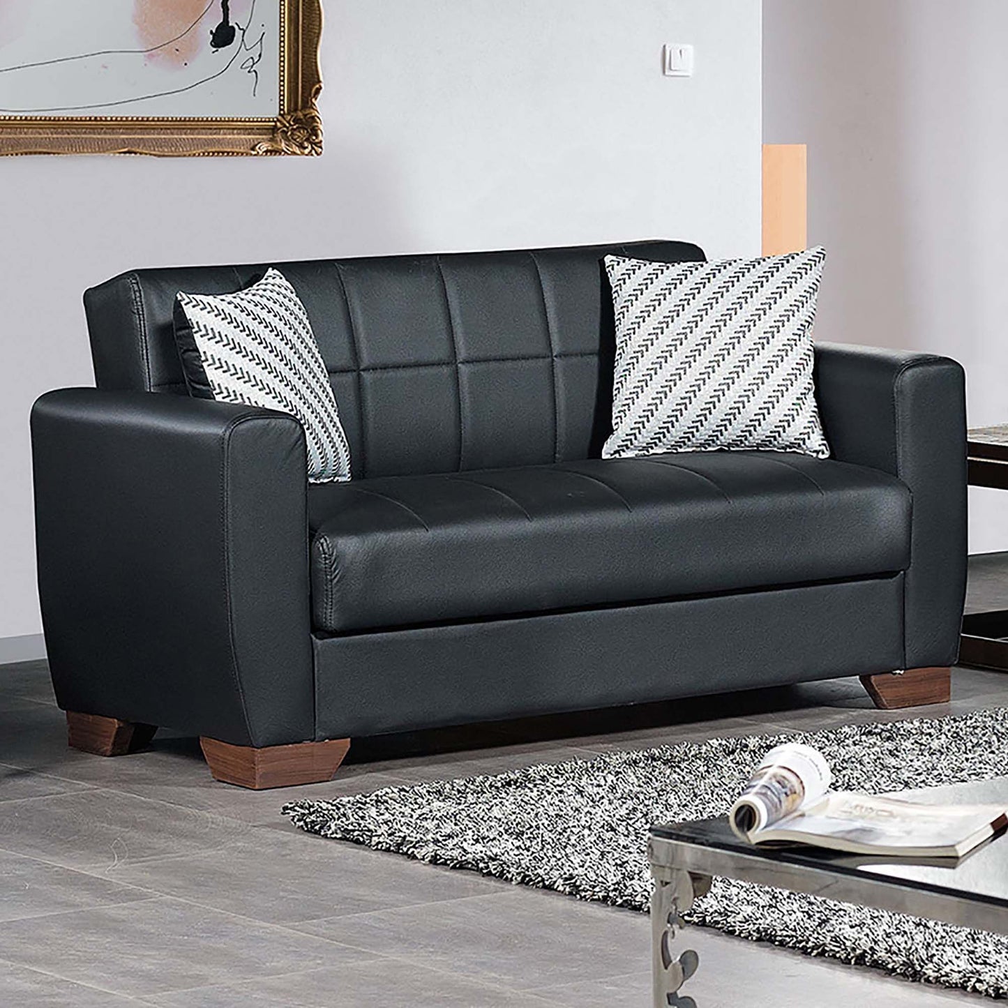 Ottomanson Barato - Upholstered Convertible Loveseat With Storage