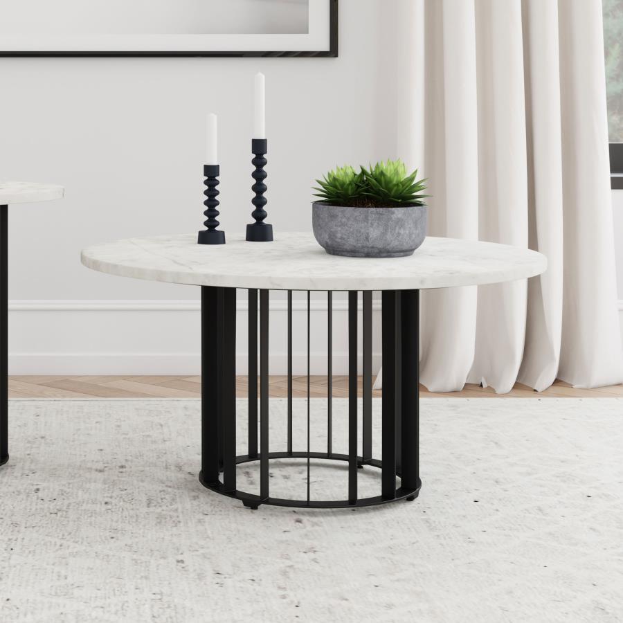Haven - Round Genuine White Marble Top Table