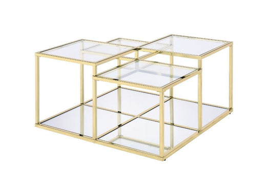 Uchenna - Coffee Table - Clear Glass & Gold