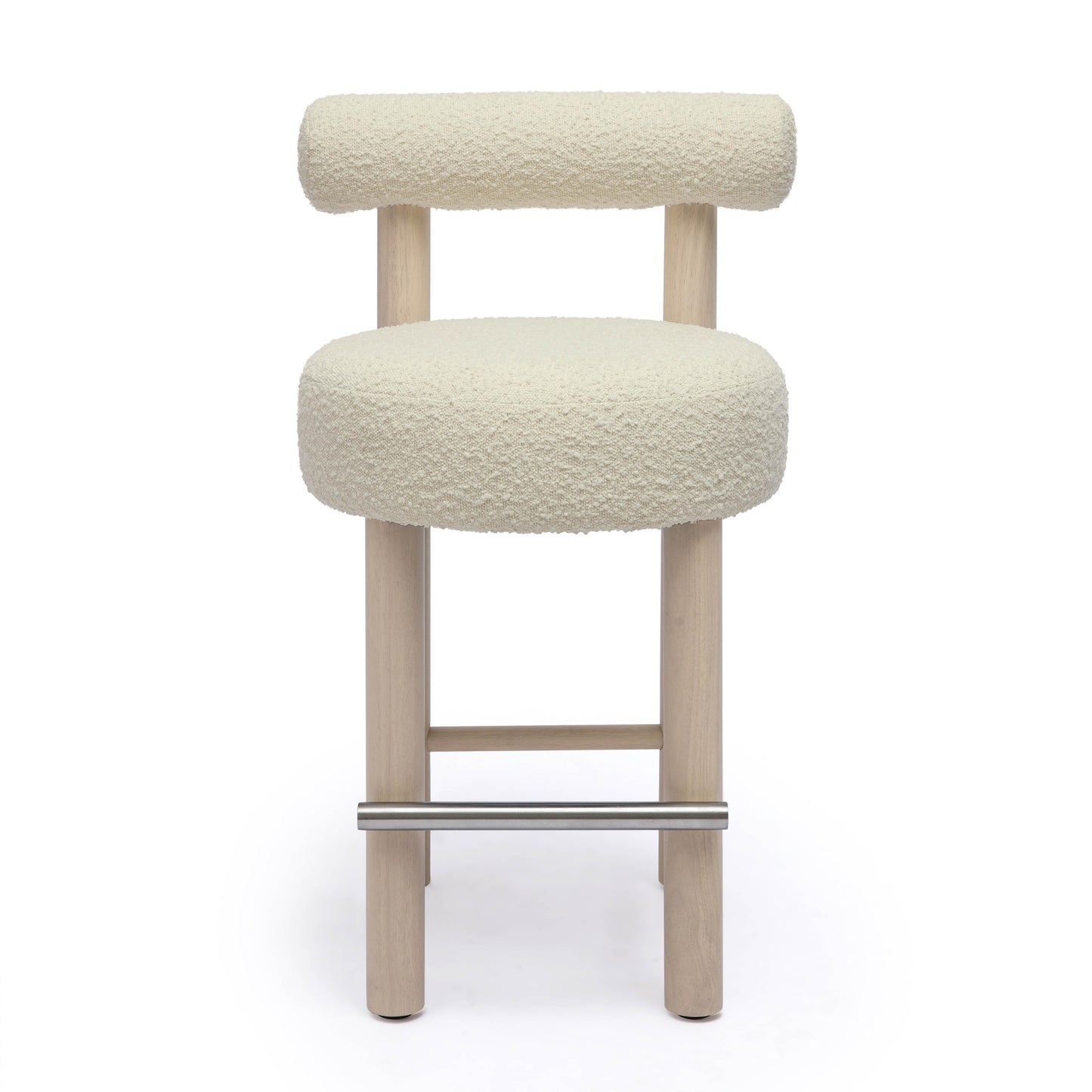 Carmel - Boucle and Solid Wood Counter Stool