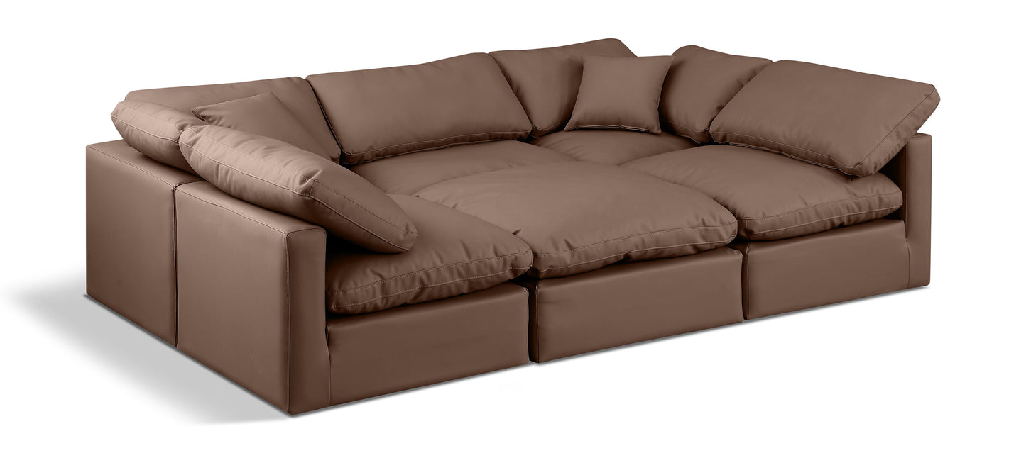 Indulge - Faux Leather 6 Piece Modular Sectional