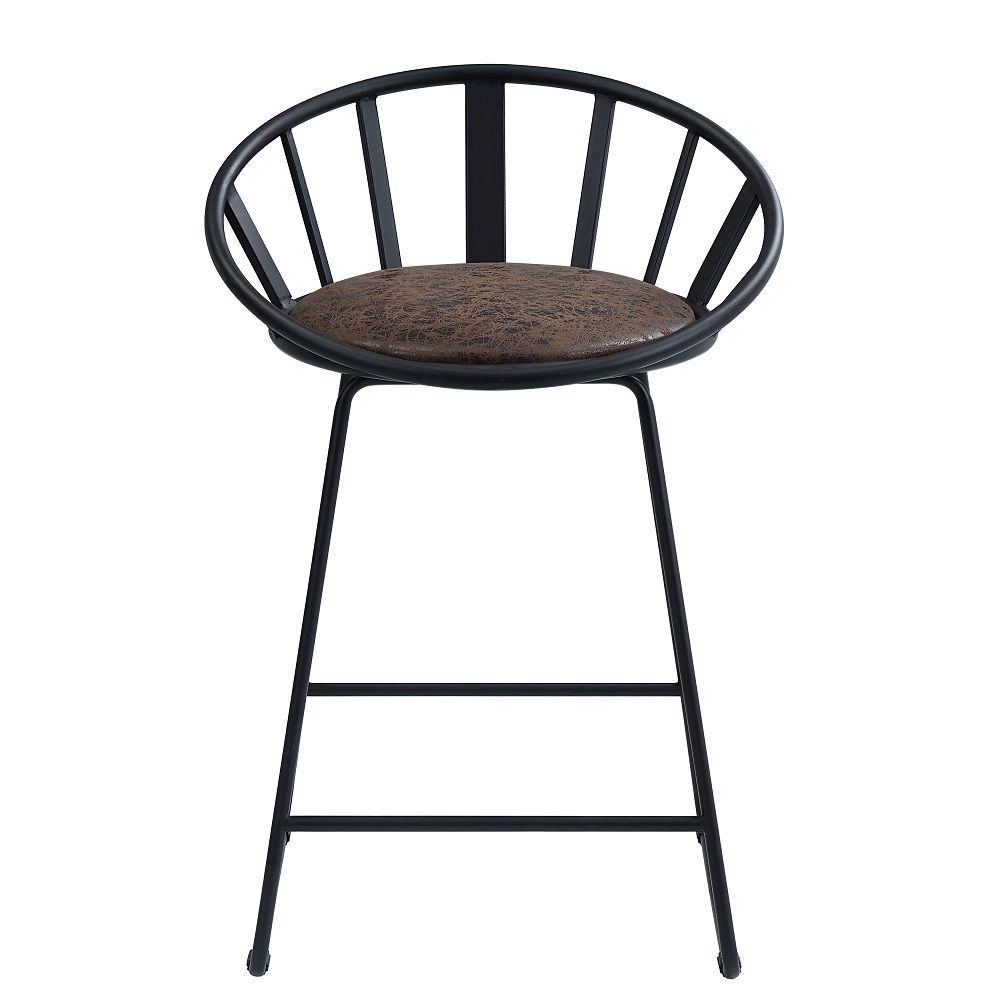 Zudora - Counter Height Chair (Set of 2) - Synthetic Leather & Black