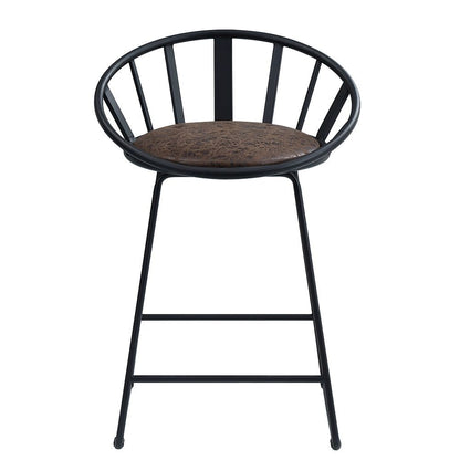 Zudora - Counter Height Chair (Set of 2) - Synthetic Leather & Black