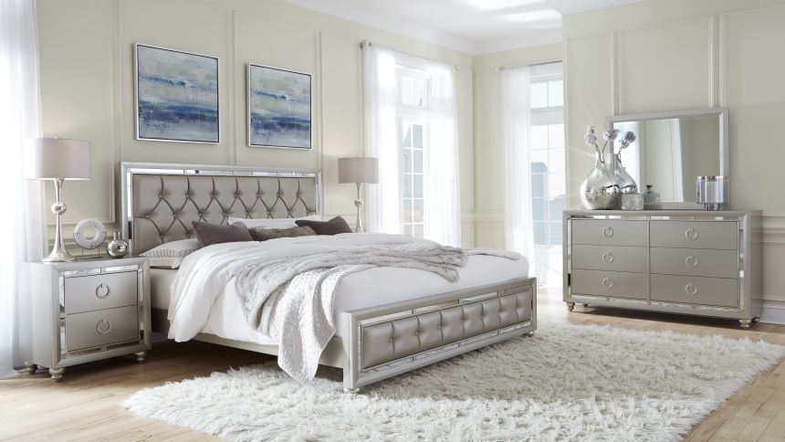 Riley - 5 Piece Full Bedroom Set - Silver