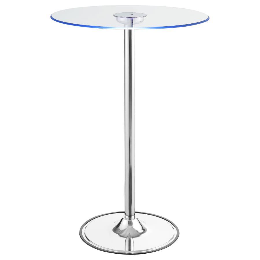 Thea - Led Bar Table - Chrome And Clear